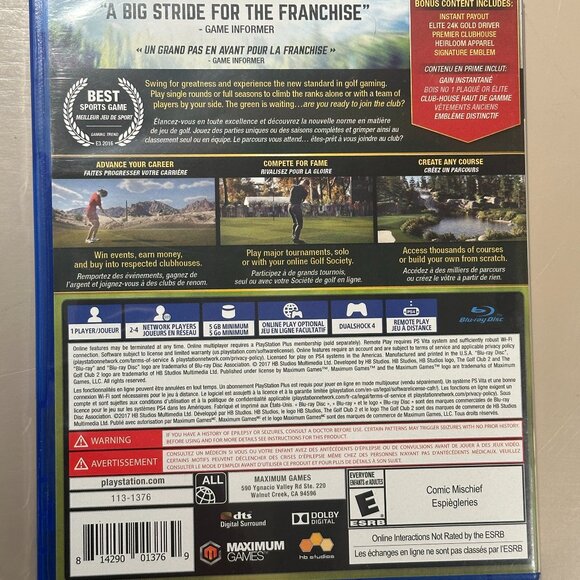 GREAT DEAL! Barely used THE GOLF CLUB 2 for PS4 - Playstation game disc! - Picture 3 of 3